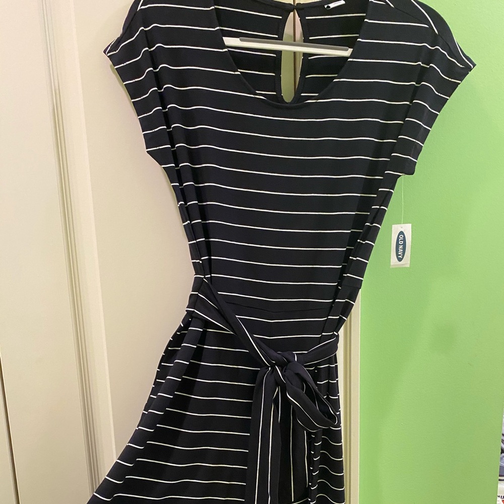 Old Navy striped tie jumpsuit